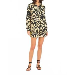 NEW LE SUPERBE bohemian rhapsody ex bf shirt in zebra leaf